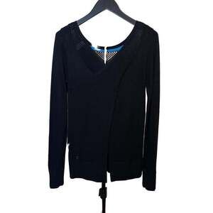 Lululemon Women’s 6 Sunset Savasana Black Mesh Sweater Summer Coverup NWT
